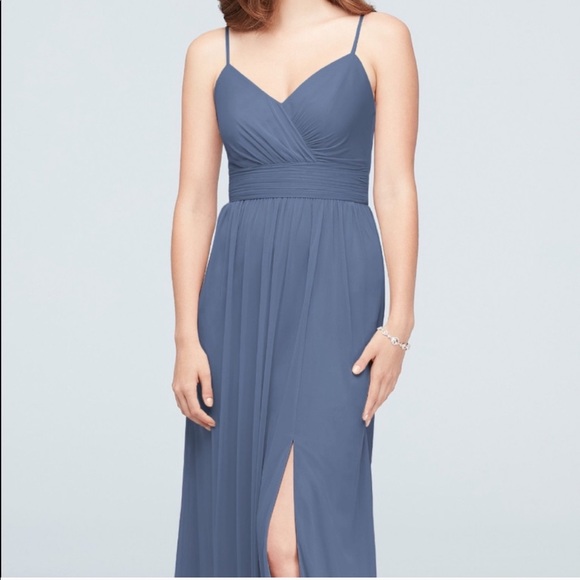 slate blue bridesmaid dresses david's bridal Champagne Sheath Satin Long Mismatch Bridesmaid Dress Champagne / 2 / A